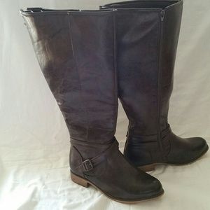 Tall brown wide width/wide calf boot